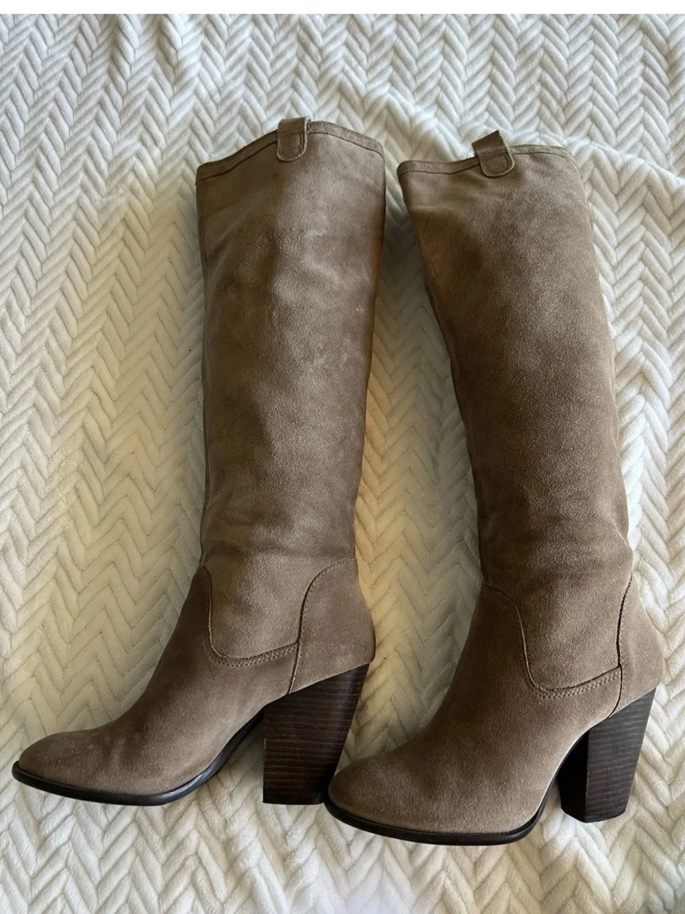 Vince Camuto Tall Suede Over-the-Knee Boots - Taupe/Tan